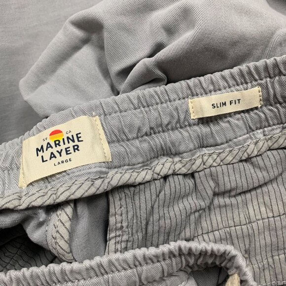 Marine Layer Saturday Jogger Slim Fit Light Grey Pants Men’s Large Drawstring - Picture 3 of 10